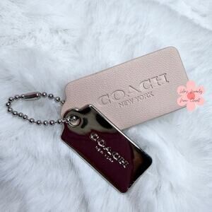1.5" COACH Cream Silver Hang Tag Key Fob Bag Charm Set